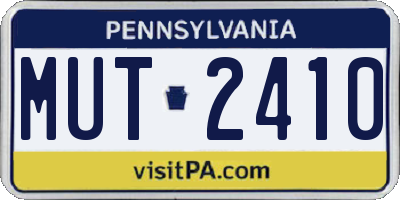 PA license plate MUT2410
