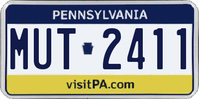 PA license plate MUT2411