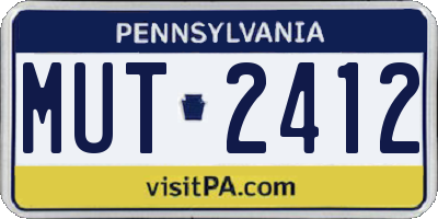 PA license plate MUT2412