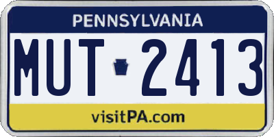 PA license plate MUT2413
