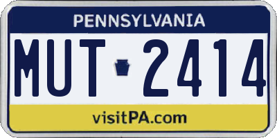 PA license plate MUT2414