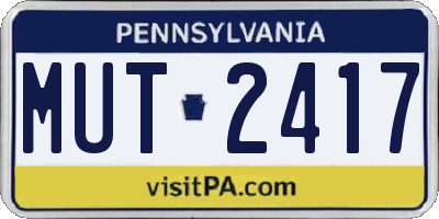 PA license plate MUT2417