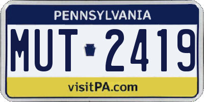 PA license plate MUT2419
