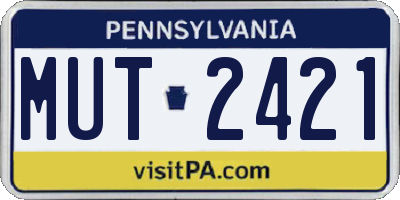 PA license plate MUT2421