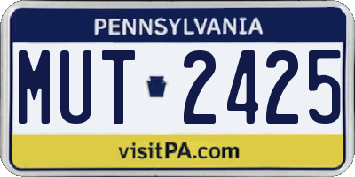 PA license plate MUT2425