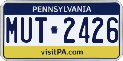 PA license plate MUT2426