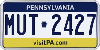 PA license plate MUT2427