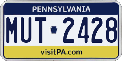 PA license plate MUT2428