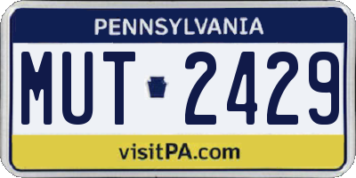 PA license plate MUT2429