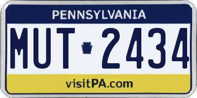 PA license plate MUT2434