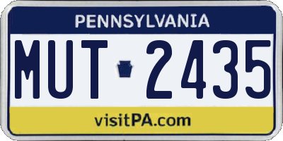 PA license plate MUT2435