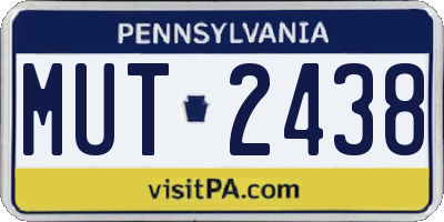 PA license plate MUT2438