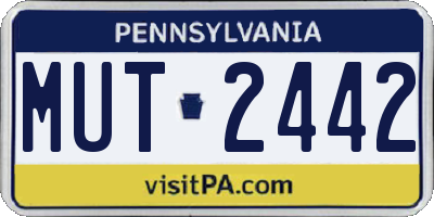 PA license plate MUT2442