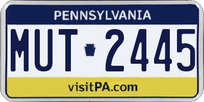 PA license plate MUT2445
