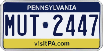 PA license plate MUT2447