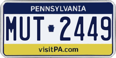 PA license plate MUT2449