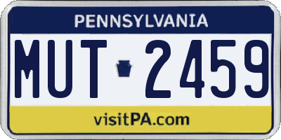 PA license plate MUT2459