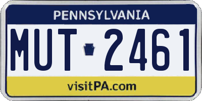 PA license plate MUT2461