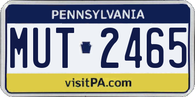 PA license plate MUT2465