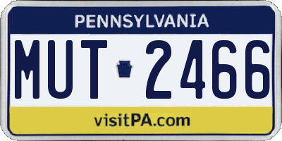 PA license plate MUT2466