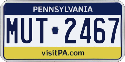 PA license plate MUT2467