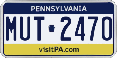 PA license plate MUT2470