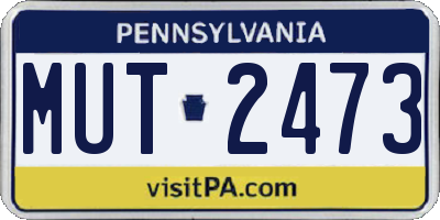 PA license plate MUT2473