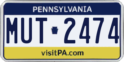 PA license plate MUT2474