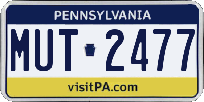 PA license plate MUT2477