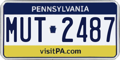 PA license plate MUT2487