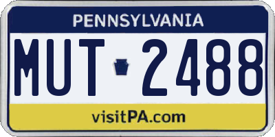 PA license plate MUT2488