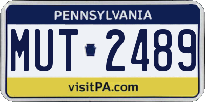PA license plate MUT2489