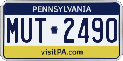 PA license plate MUT2490