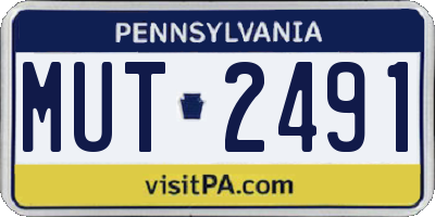 PA license plate MUT2491