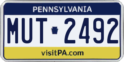 PA license plate MUT2492
