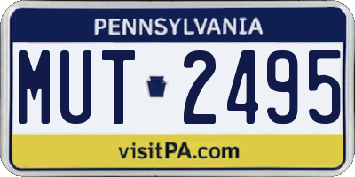 PA license plate MUT2495