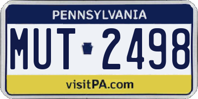 PA license plate MUT2498