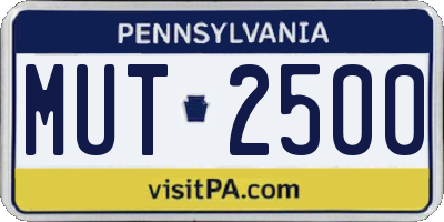PA license plate MUT2500