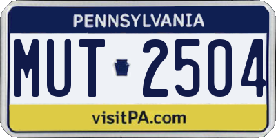 PA license plate MUT2504