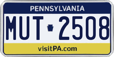 PA license plate MUT2508