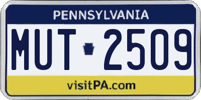 PA license plate MUT2509