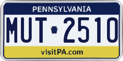 PA license plate MUT2510