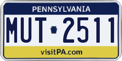 PA license plate MUT2511