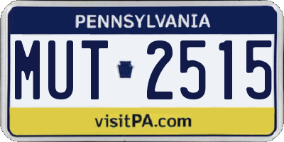 PA license plate MUT2515