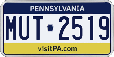 PA license plate MUT2519