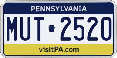 PA license plate MUT2520