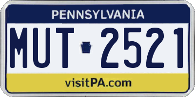 PA license plate MUT2521