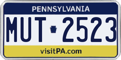 PA license plate MUT2523