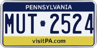 PA license plate MUT2524