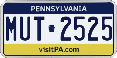 PA license plate MUT2525